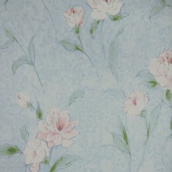 Papel de parede, floral, rosa com fundo azul
